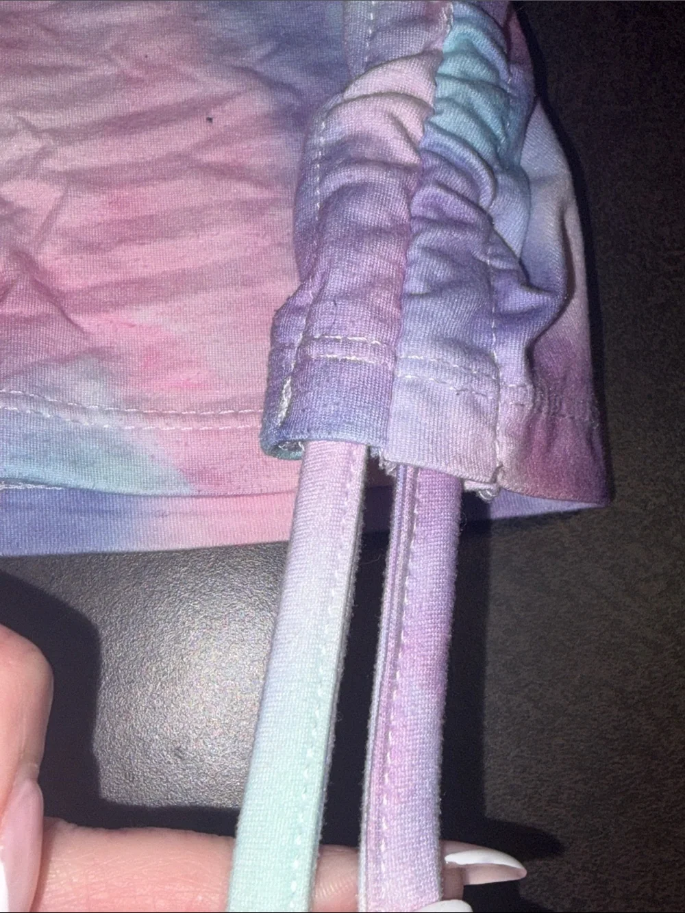 btween Pastel Tie-Dye Short Sleeve Tee with Pink Sequin LOVE